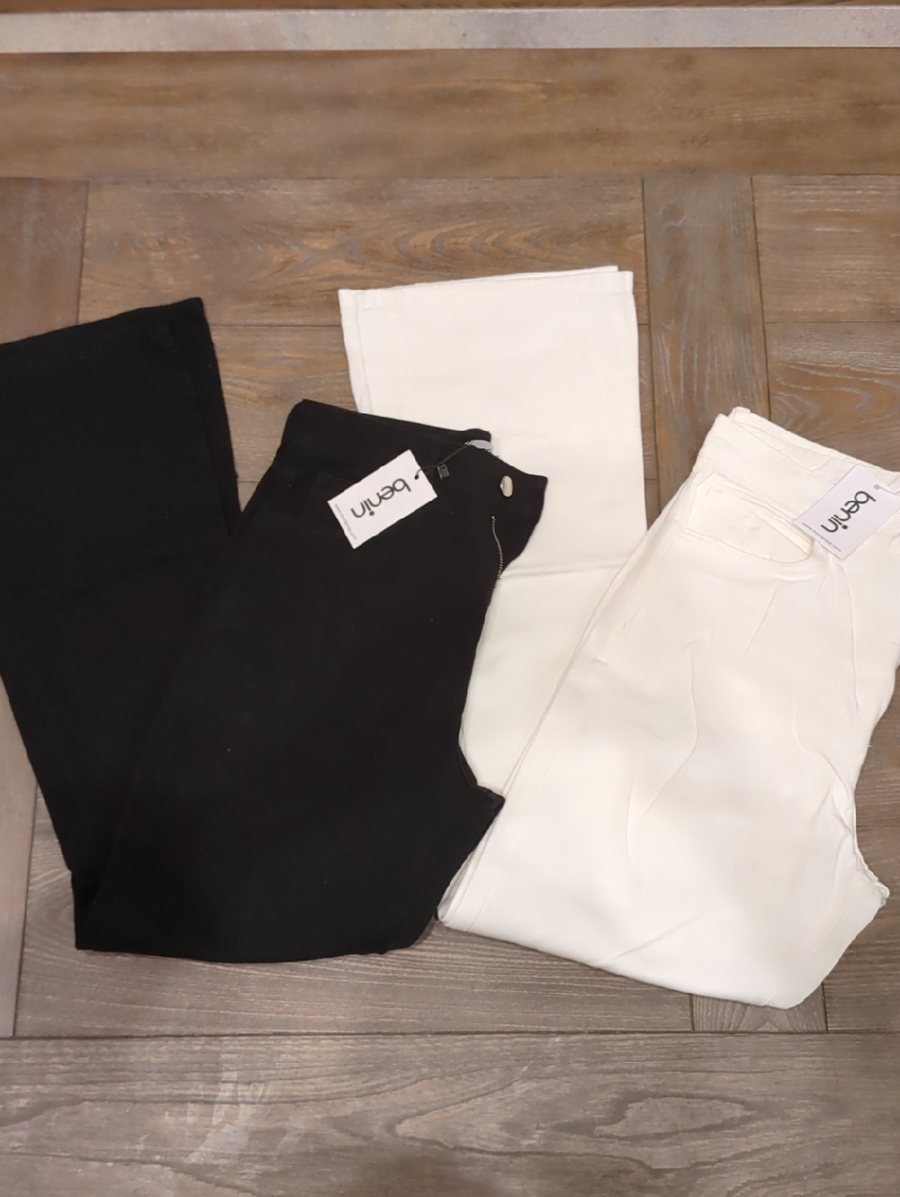 NWT Benin Turkish Brand Black and White Flare Leg Jeans Bundle